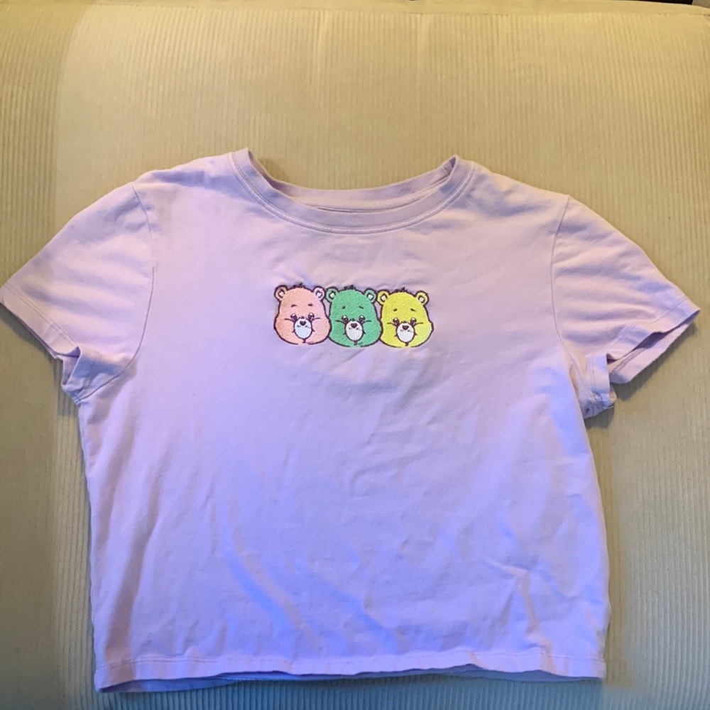 Purple Care Bears Crop Top and shorts